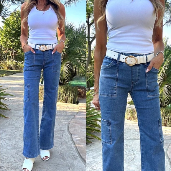 Bevy Flog Rose Cargo Denim Jeans - Picture 1 of 4